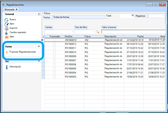 Com puc fusionar regularitzacions?