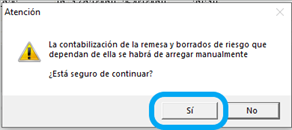Com puc retrocedir una remesa comptabilitzada?