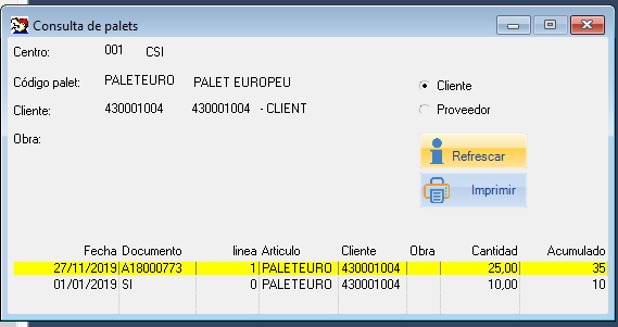 Com puc controlar els palets nostres que té un client?