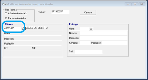 Com puc modificar el client d’una factura comptabilitzada?