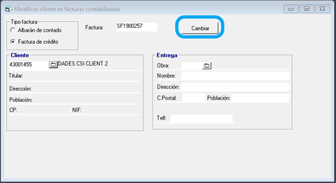 Com puc modificar el client d’una factura comptabilitzada?