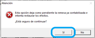 ¿Cómo puedo retroceder una remesa contabilizada?