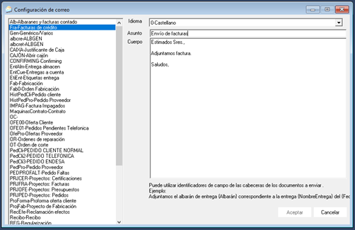 Com puc enviar la facturació per e-mail?