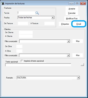 Com puc enviar la facturació per e-mail?