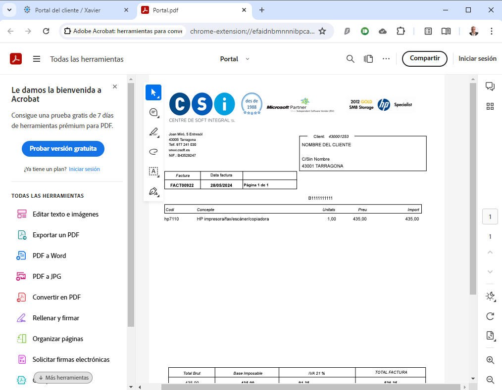 Portal del cliente