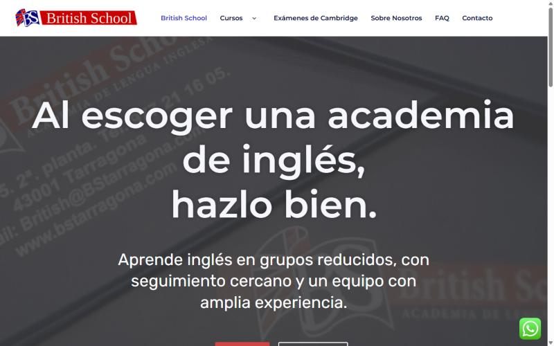 Web de British School Tarragona